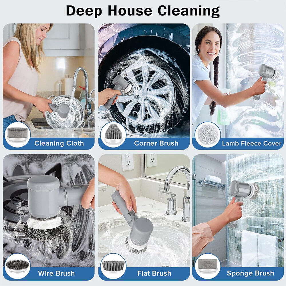 Electric Spin Scrubber cleaning bathtub surface