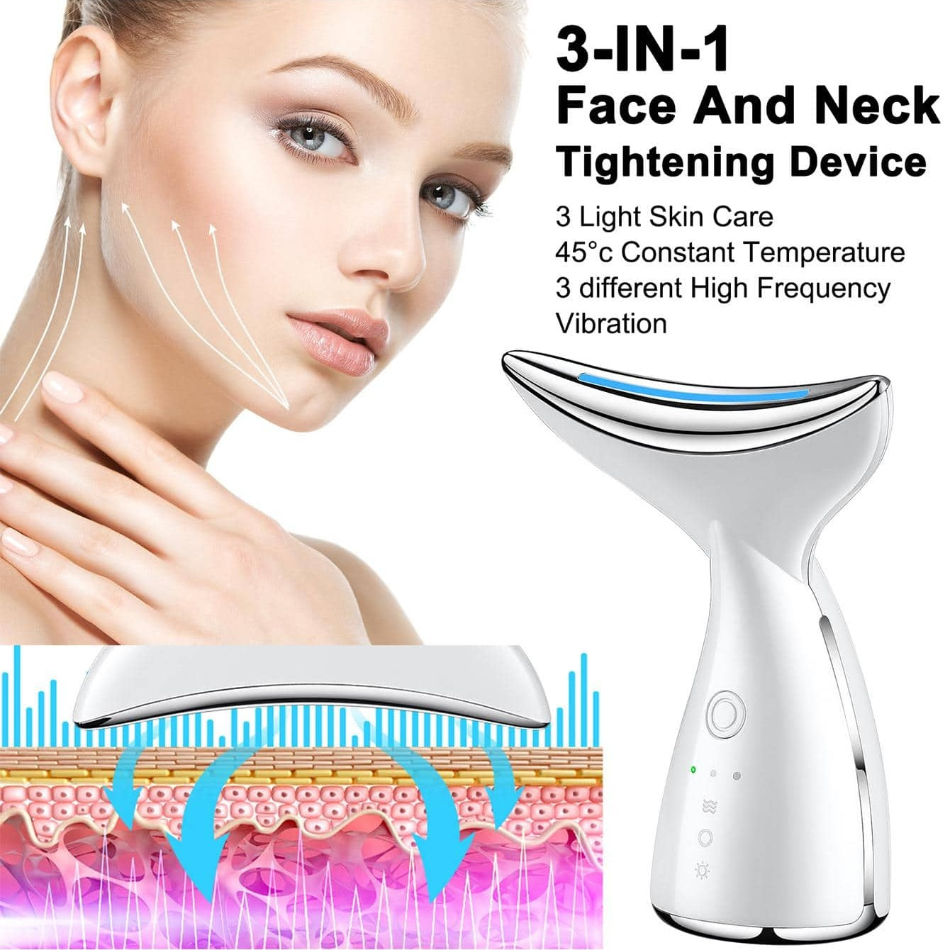 Face and Neck Tightening Device with LED therapy