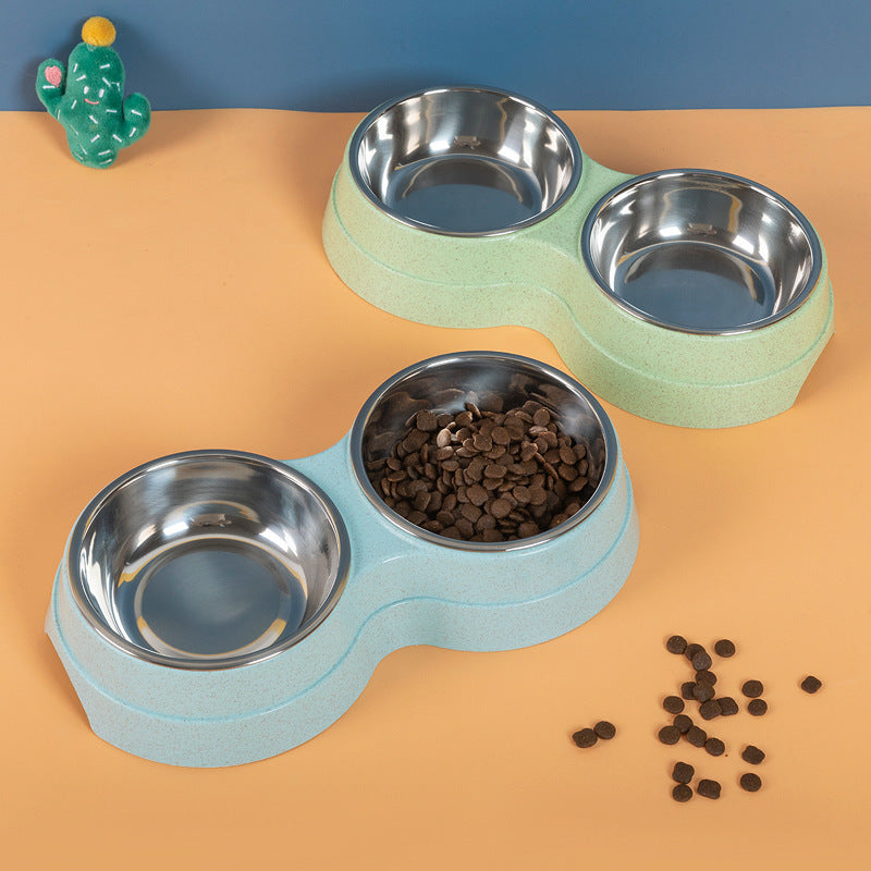 Double Stainless Steel Pet Bowls Feeder for Puppies and Small Dogs
