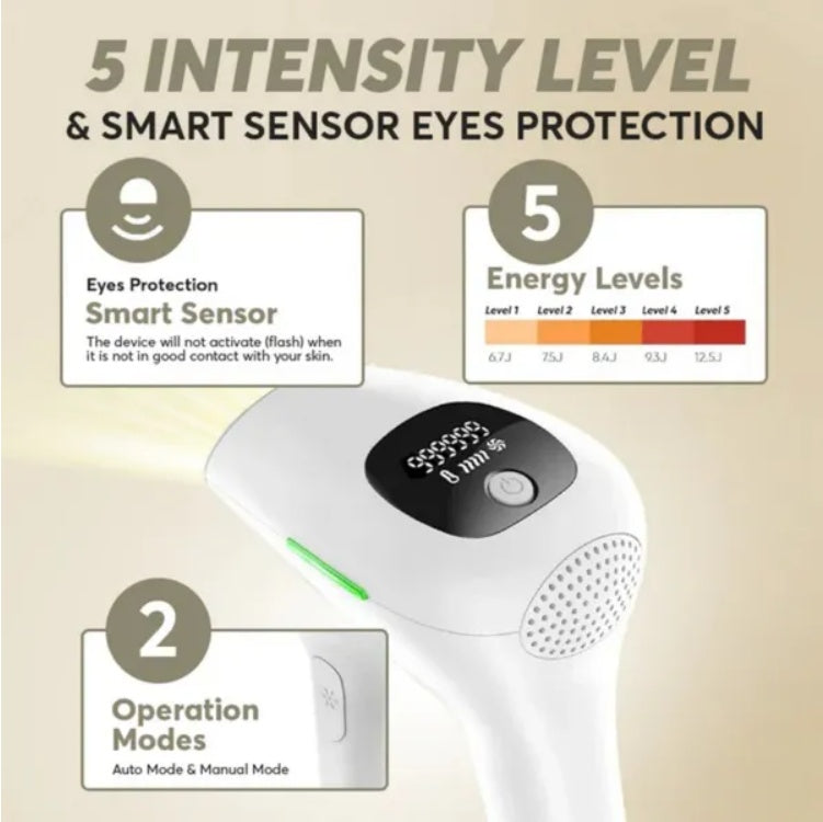 Professional IPL Laser Hair Removal ergonomic handle