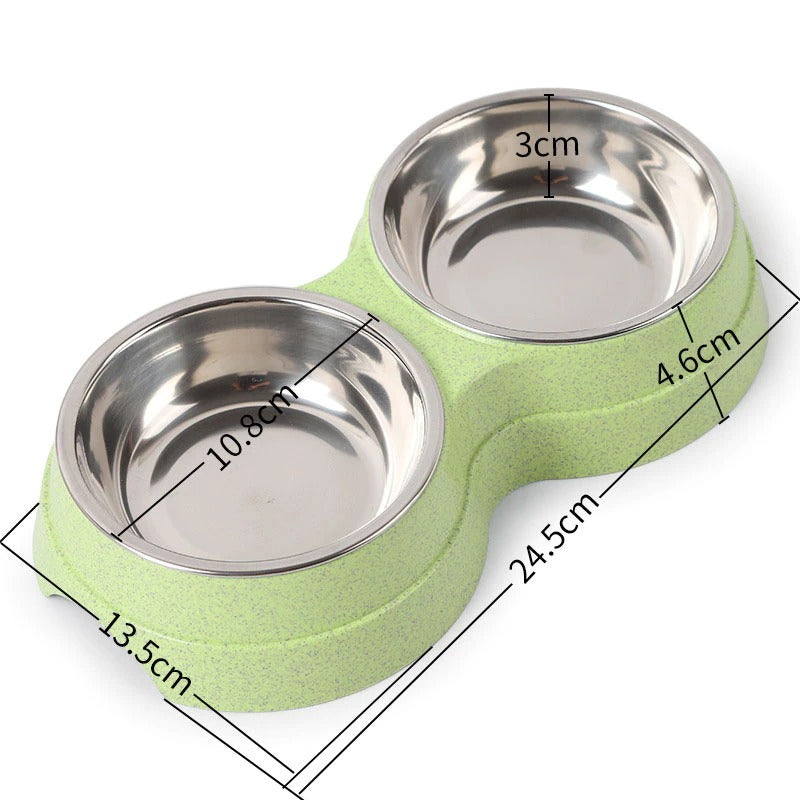 Safe and Rust-Resistant Double Stainless Steel Pet Bowls Feeder