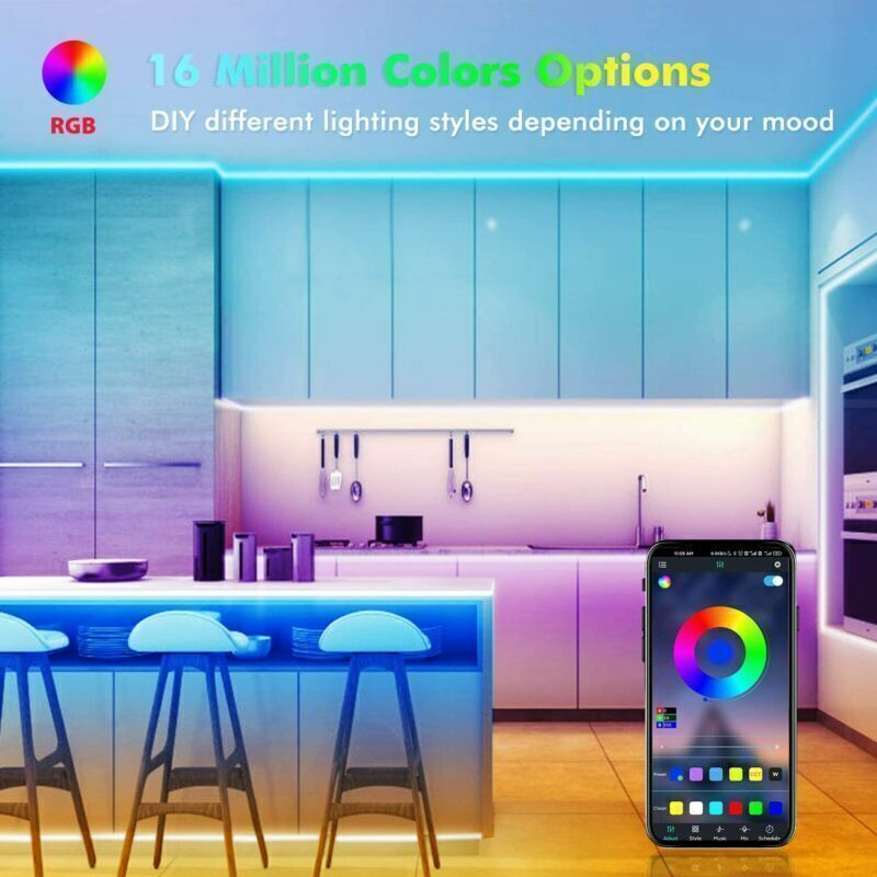 5050 RGB LED Strip Bluetooth Remote for Bar Room Décor