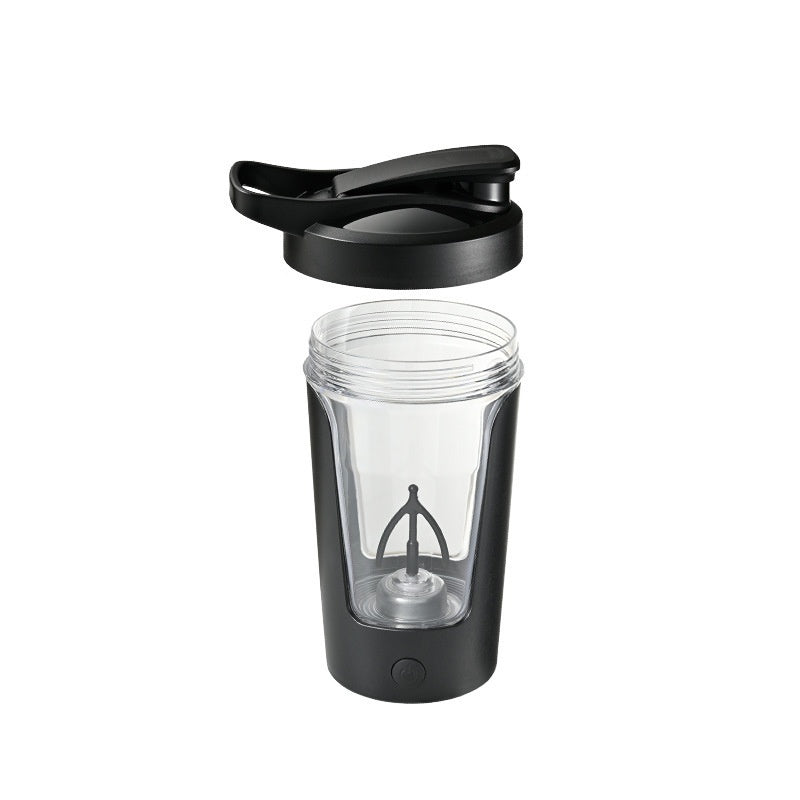 Automatic Electric Shaker Cup – close‑up button and lid