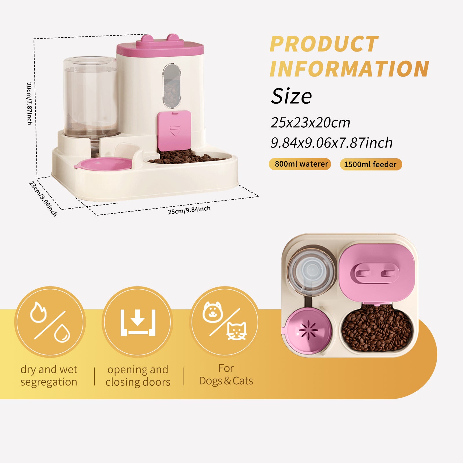 Automatic 2in1 Cat Food and Water Dispenser Durable and Pet-Safe