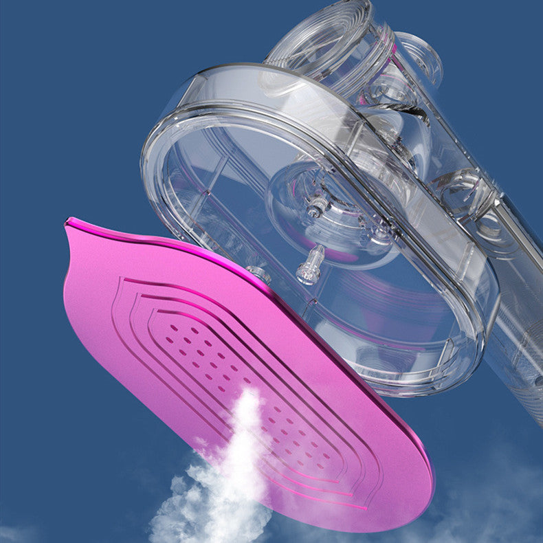 Handheld Garment Steamer steaming clothes on hanger