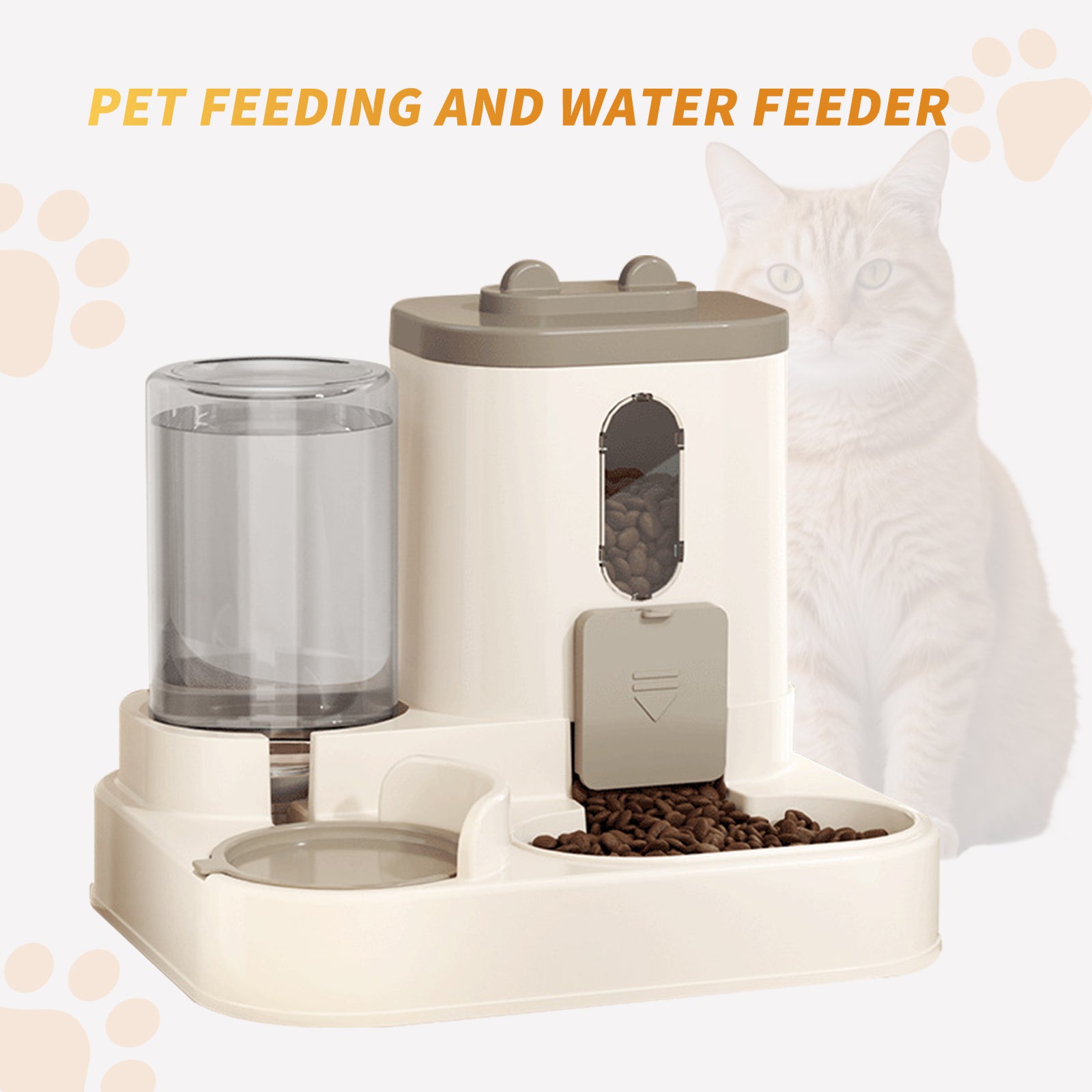 Automatic 2in1 Cat Food and Water Dispenser Cute Design
