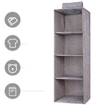 Grey Hanging Closet Storage Bag Wardrobe Organizer
