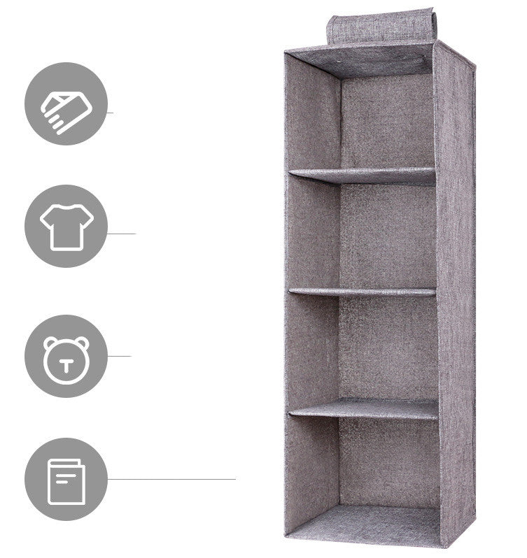 Grey Hanging Closet Storage Bag Wardrobe Organizer