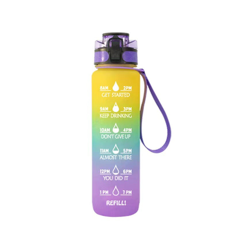 1000ml Transparent Kawaii Water Bottle BPA Free – filled with water