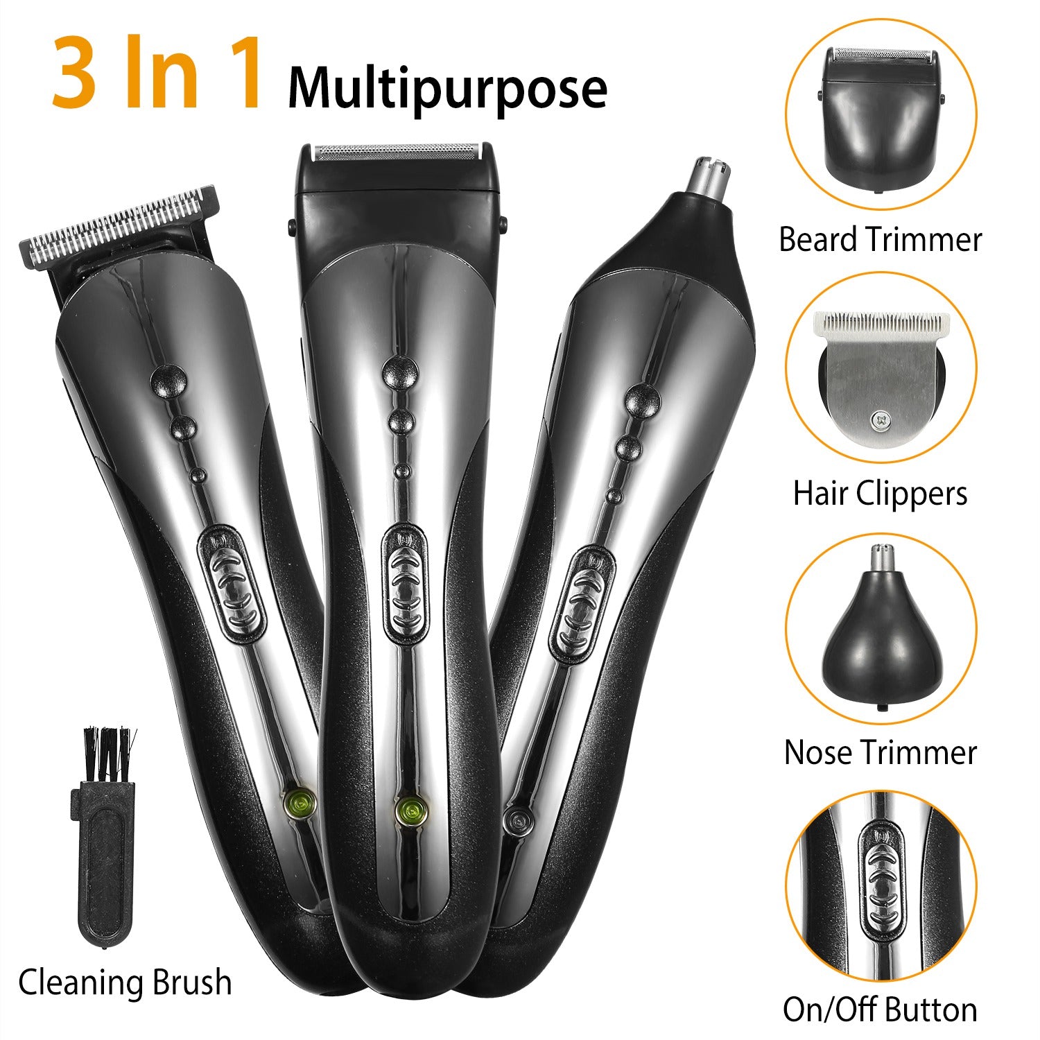 Men Electric Hair Clipper Set – close-up of blades