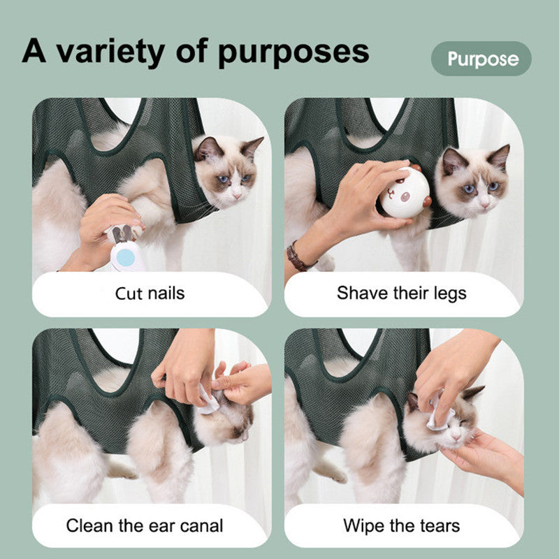 Pet Grooming Hammock Harness for Cats and Dogs – Bathing Support