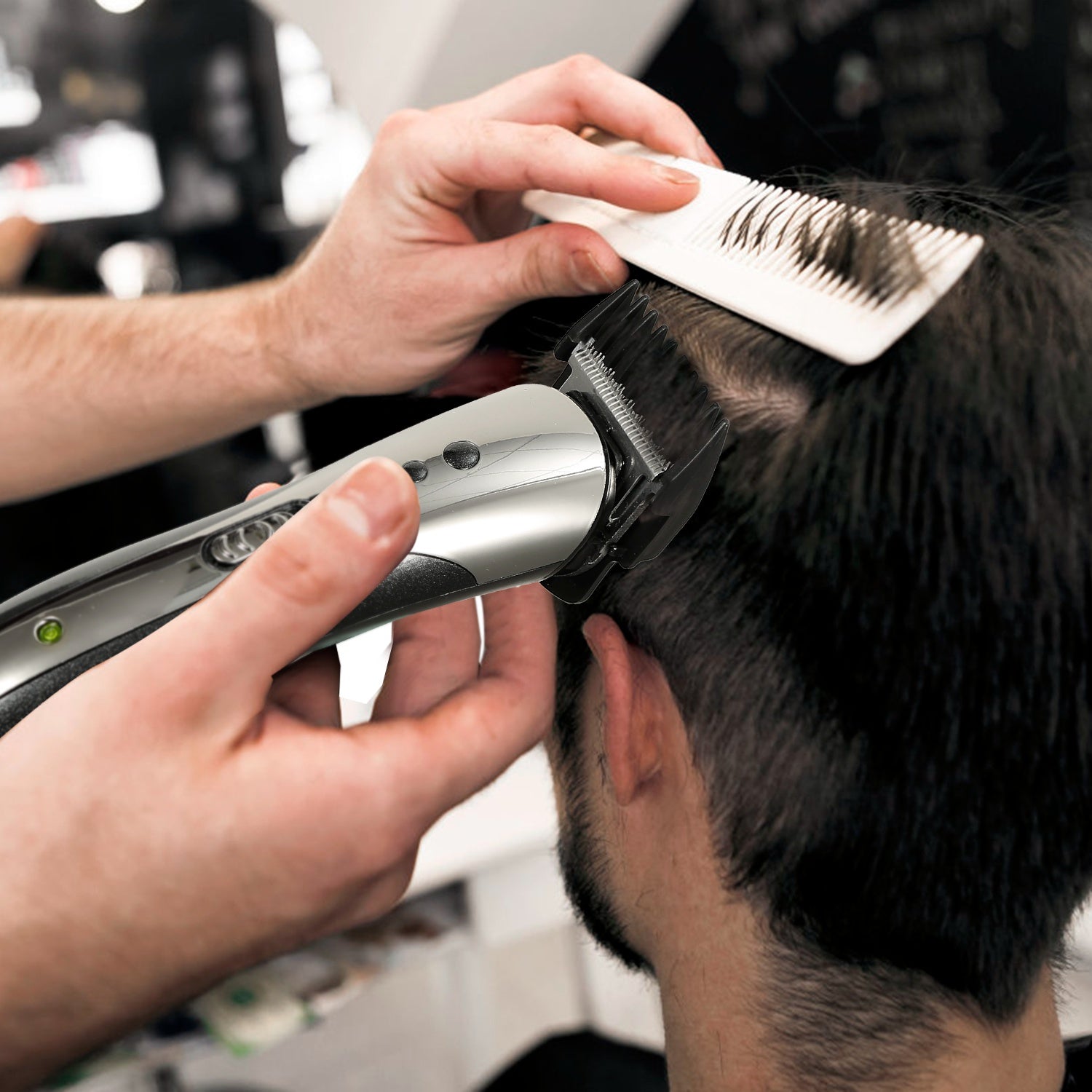 Men Electric Hair Clipper Set – guide comb accessories
