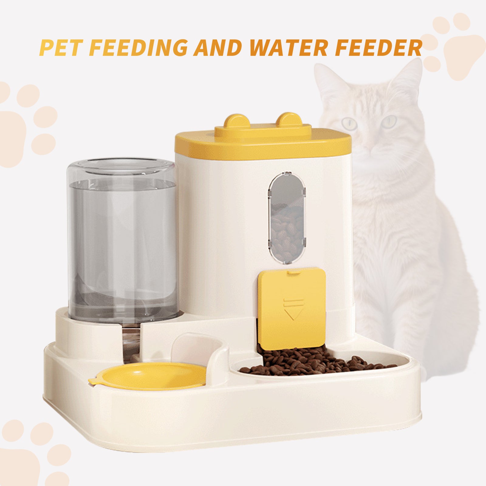 Automatic 2in1 Cat Food and Water Dispenser Hygienic Feeding