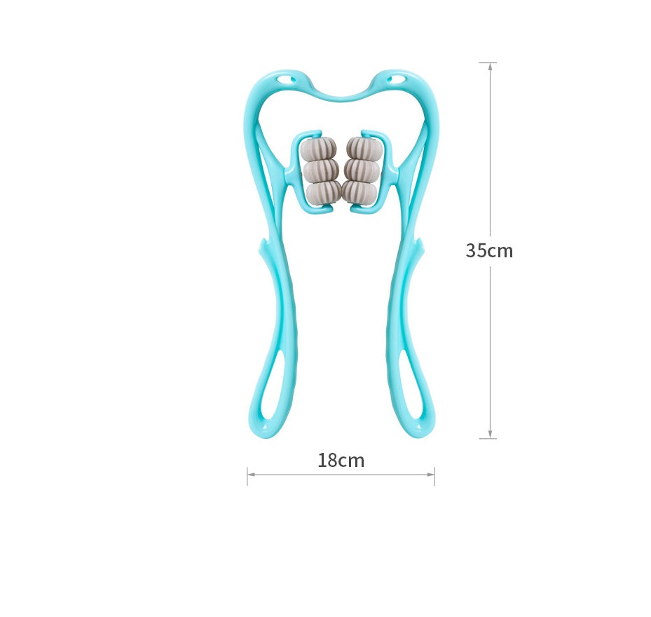 Manual Neck Massager Roller Tool – in use on neck and shoulders