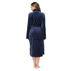 Women’s Navy Blue Robe front view on model