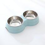 Double Stainless Steel Pet Bowls Feeder – Water and Food Compartments
