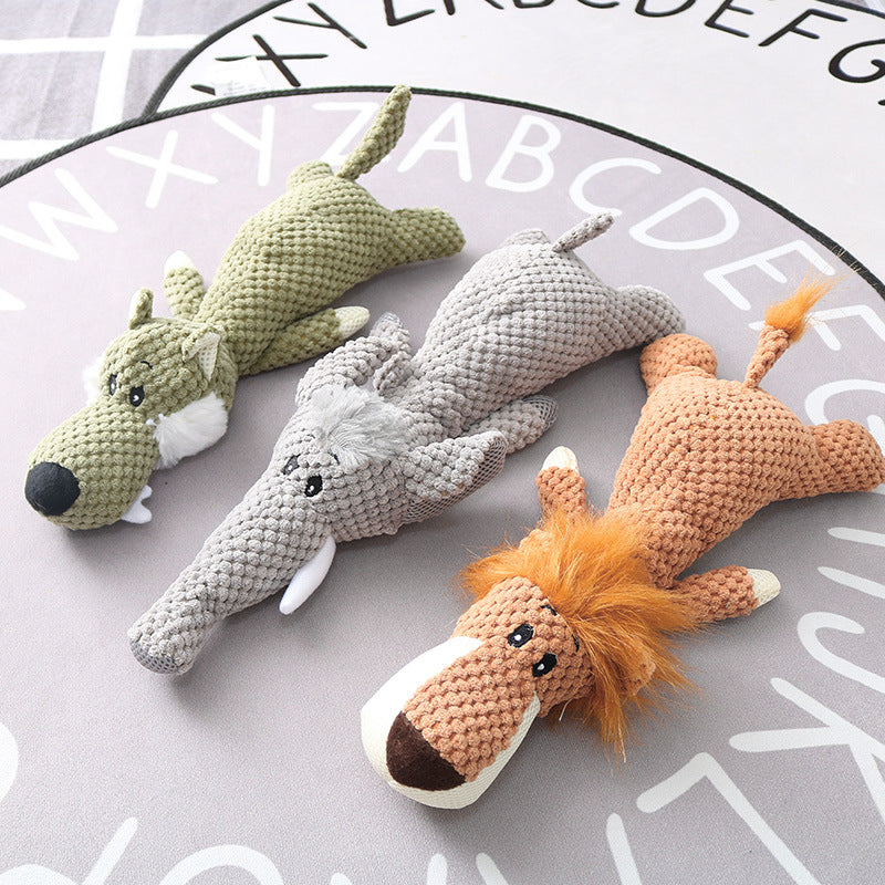 Plush Cartoon Puppy Dog Chew Toy – Squeak Pet Toy
