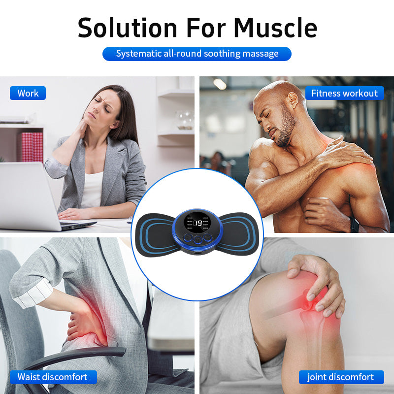 Portable EMS Neck and Shoulder Massager – 8 modes display