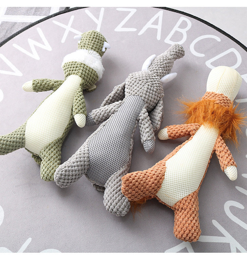 Plush Cartoon Puppy Dog Chew Toy Interactive Squeaker