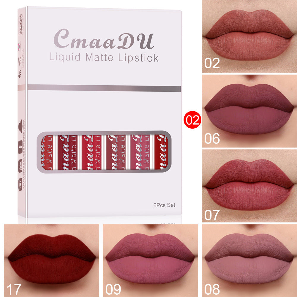 Model Wearing Waterproof Matte Lipstick on Lips