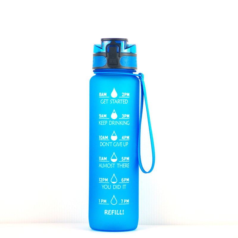 1000ml transparent kawaii water bottle BPA free with lid
