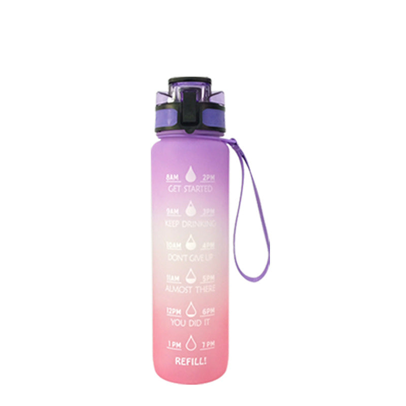 1000ml Transparent Kawaii Water Bottle BPA Free – carrying handle view