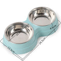 Durable Double Stainless Steel Pet Bowls Feeder for Home Use