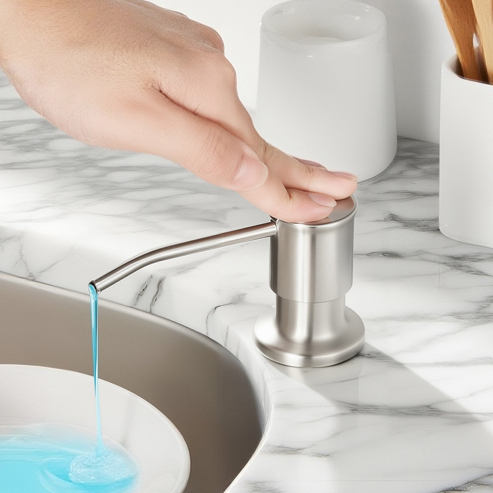 Built-In Soap Dispenser for Kitchen Sink – Stainless Steel