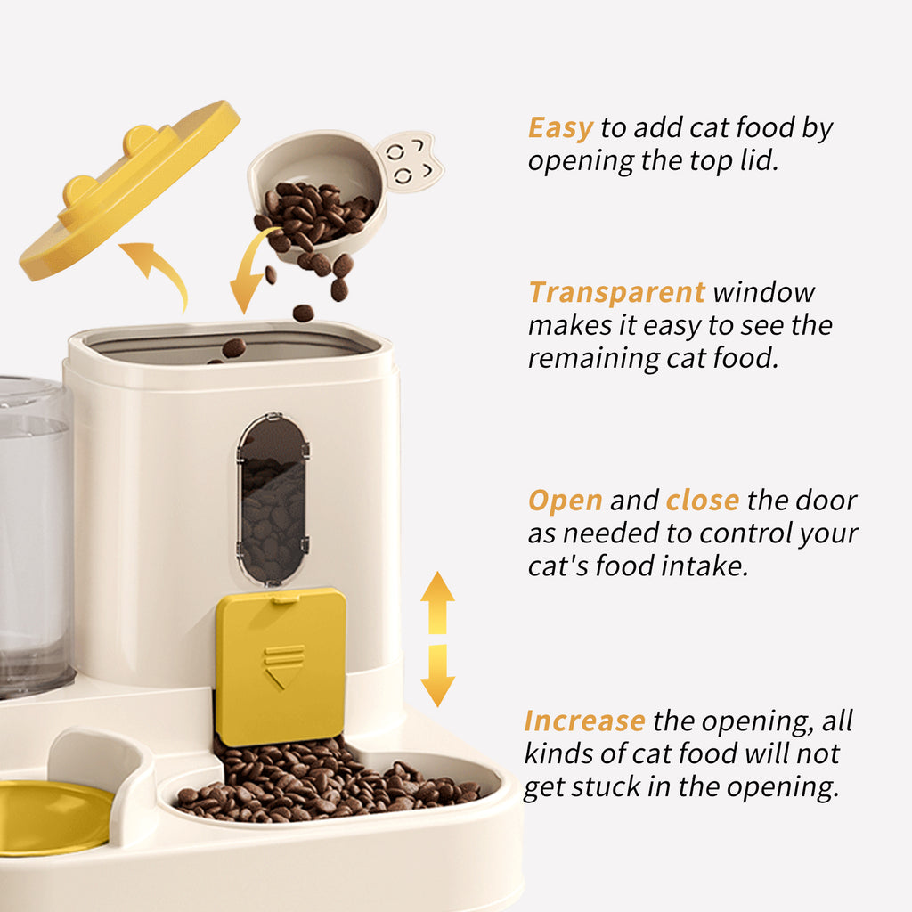 Automatic 2in1 Cat Food and Water Dispenser for Puppies and Cats