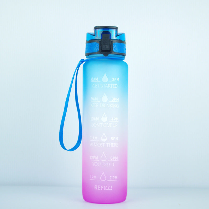 1000ml Transparent Kawaii Water Bottle BPA Free – side view