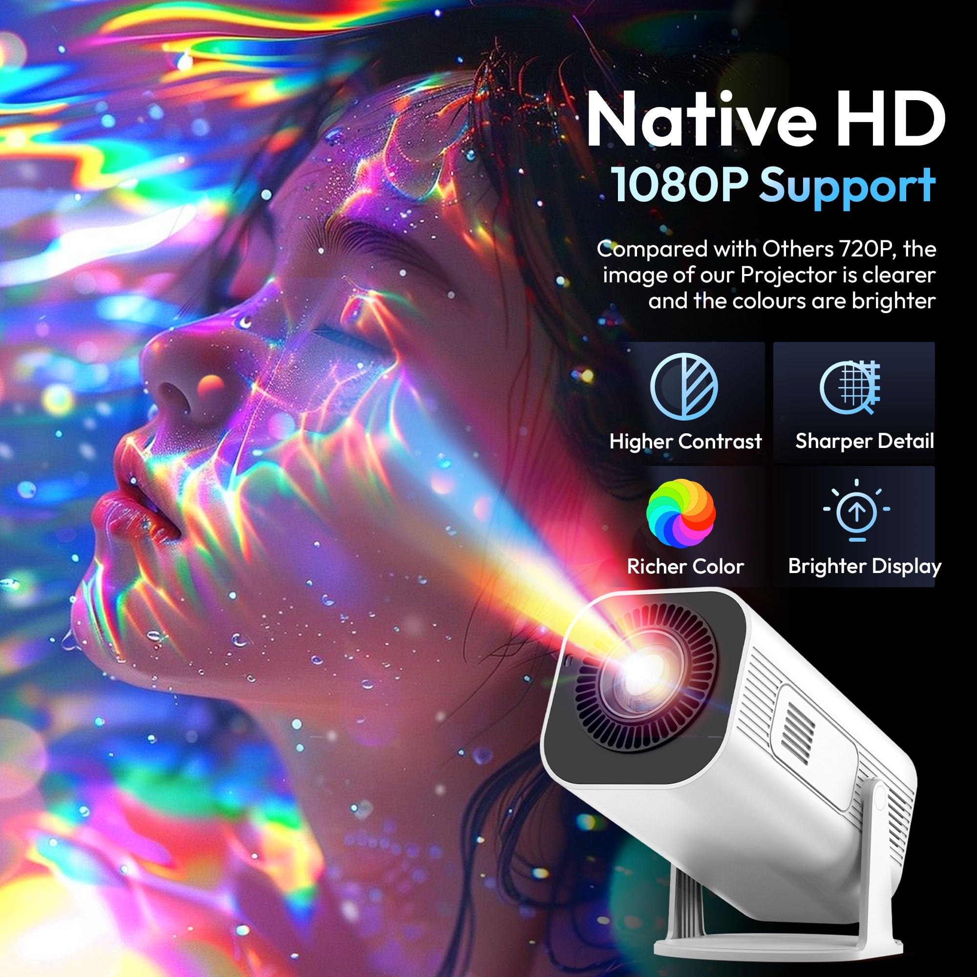 Mini LED Projector P330 projection display in room