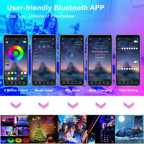 5050 RGB LED Strip Bluetooth Remote for Room Lighting