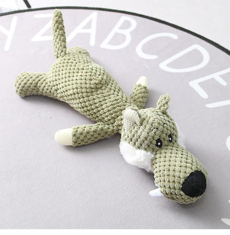 Plush Cartoon Puppy Dog Chew Toy – Durable Teeth Grinding