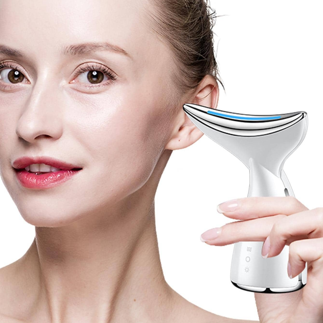 Face and Neck Tightening Device on vanity table